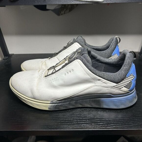 Ecco White Leather S-Three BOA Spikeless Golf Shoes Gore-Tex Sz 46 US 12 - Picture 1 of 11